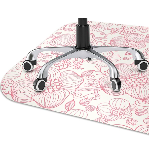 Alfombra para silla de escritorio Flores de contorno