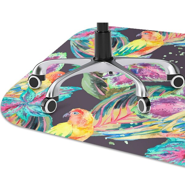 Alfombra para silla de escritorio Loros coloridos