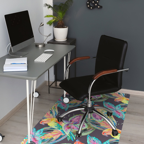 Alfombra para silla de escritorio Loros coloridos