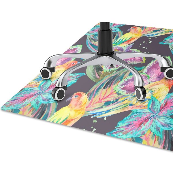Alfombra para silla de escritorio Loros coloridos