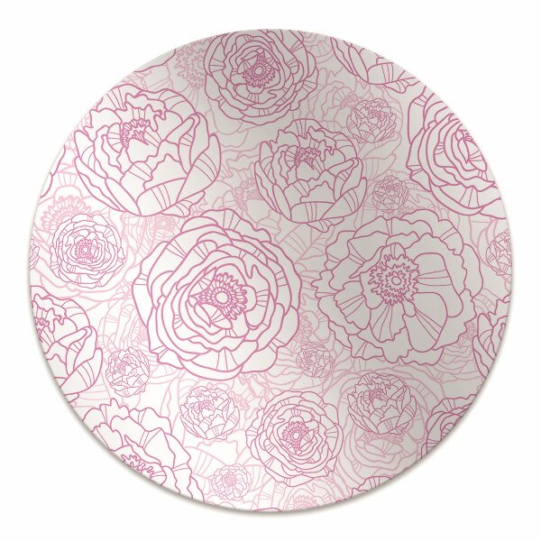 Alfombra silla ordenador Flores rosadas