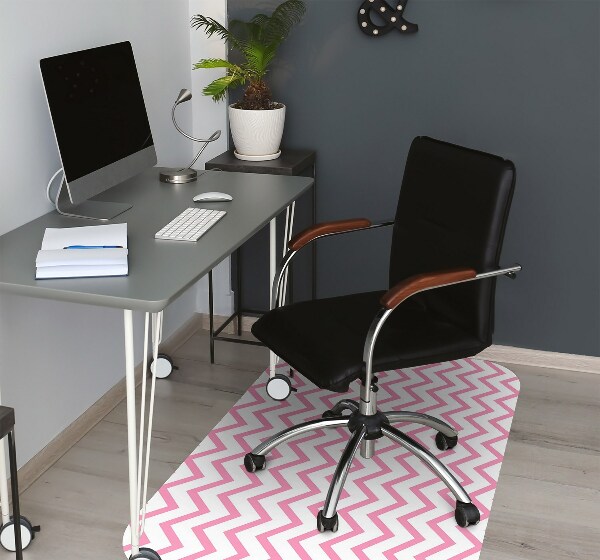 Alfombra silla ordenador Zigzags rosados