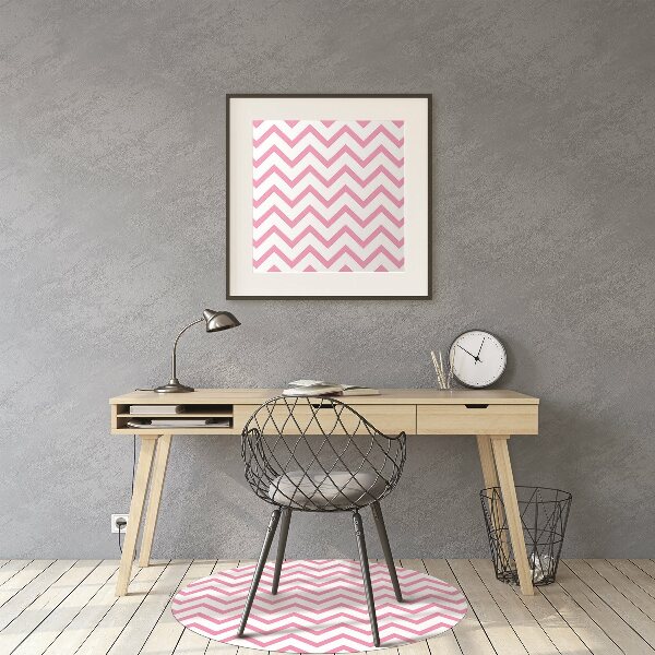 Alfombra silla ordenador Zigzags rosados