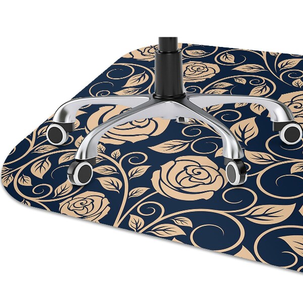 Alfombra para silla de escritorio Rosas doradas vintage