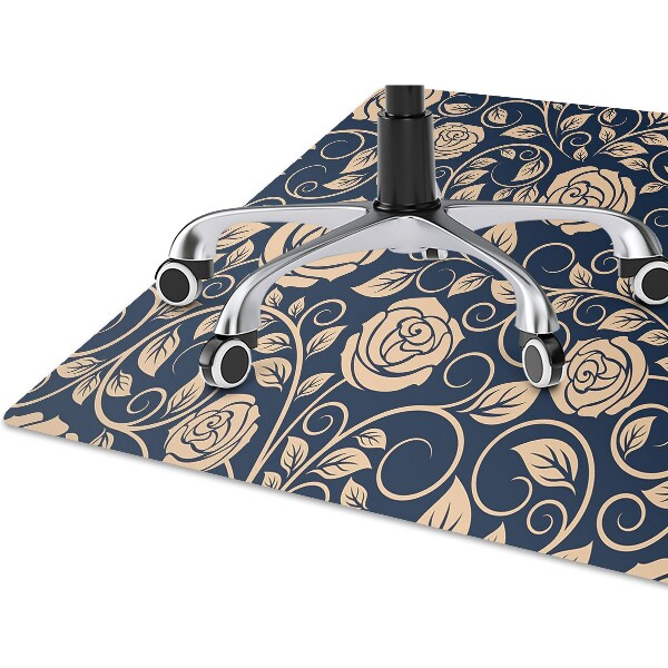 Alfombra para silla de escritorio Rosas doradas vintage