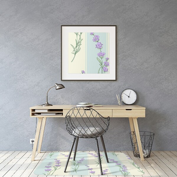 Alfombra para silla de escritorio Flores de lavanda