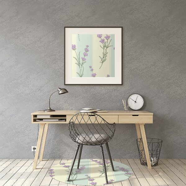 Alfombra para silla de escritorio Flores de lavanda