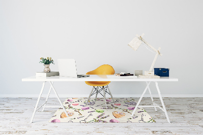 Alfombra para silla de escritorio Corazones y pan de jengibre