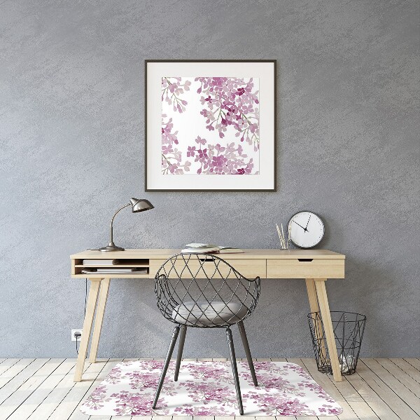 Alfombra silla escritorio Flores rosadas