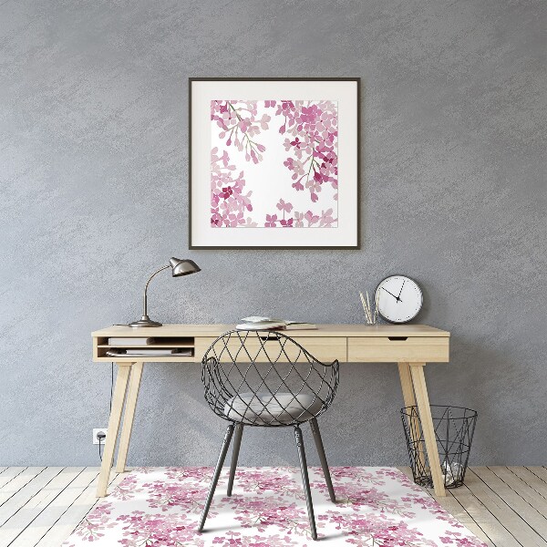 Alfombra silla escritorio Flores rosadas