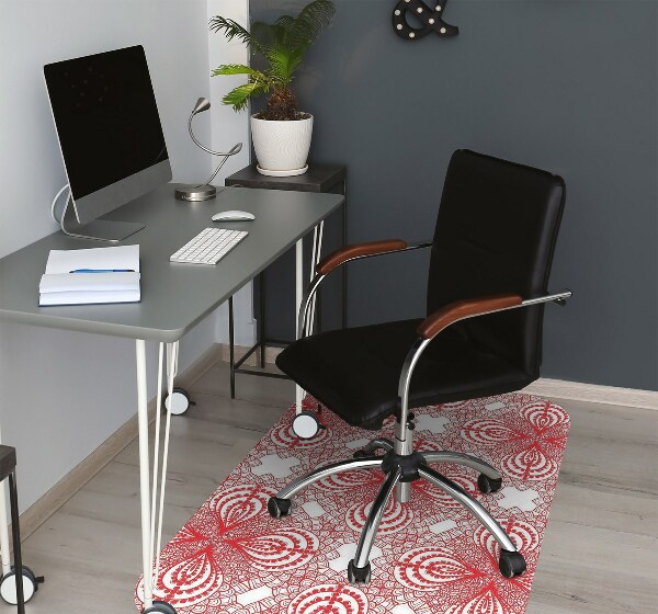 Alfombra silla ordenador Encaje rojo