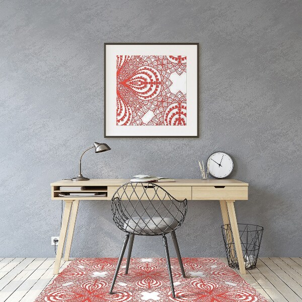 Alfombra silla ordenador Encaje rojo