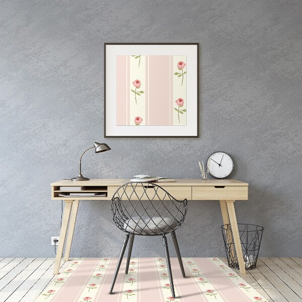Alfombra silla ordenador Rosas