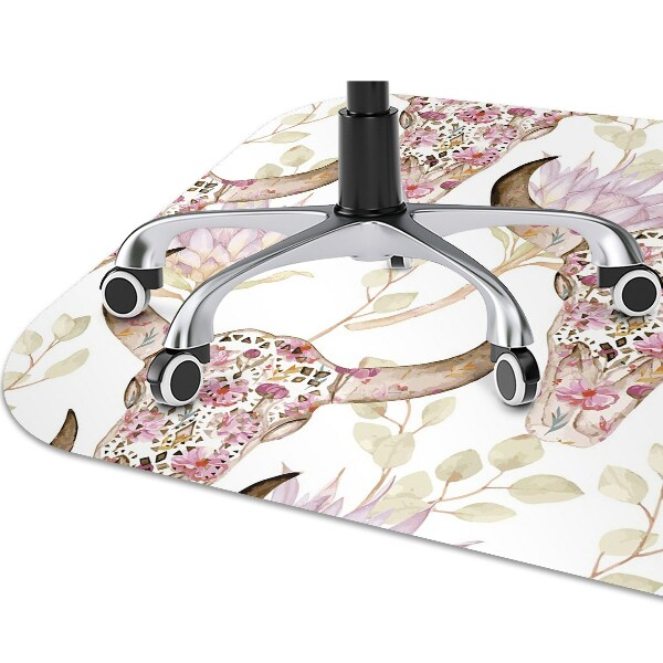 Alfombra para silla de escritorio Cráneo de flores