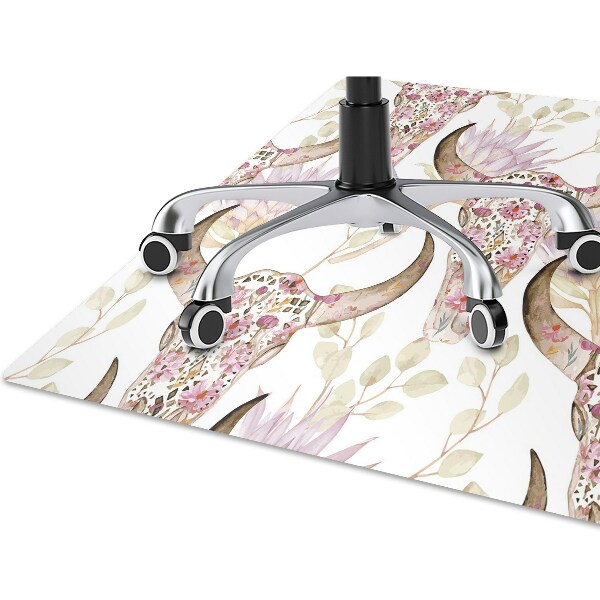 Alfombra para silla de escritorio Cráneo de flores