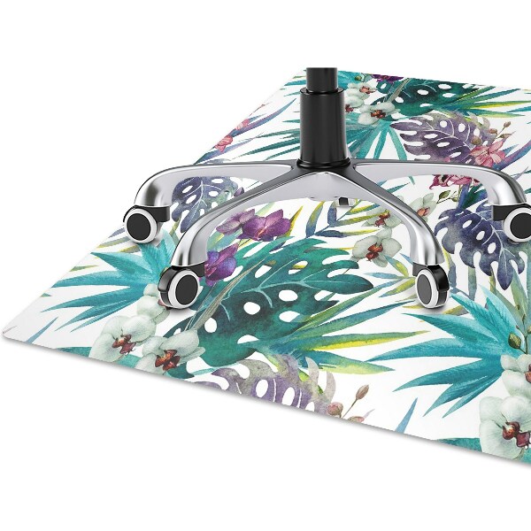 Alfombra para silla de escritorio Hojas tropicales