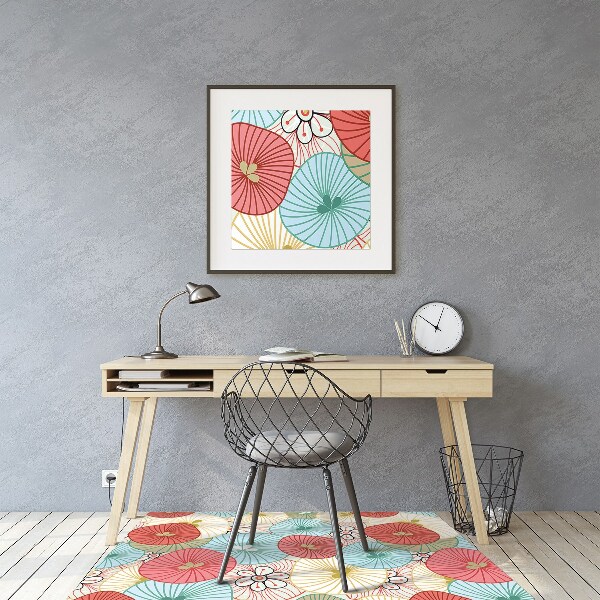 Alfombrilla para silla de escritorio Patrón floral