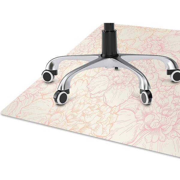 Alfombra silla ordenador Peonies pink