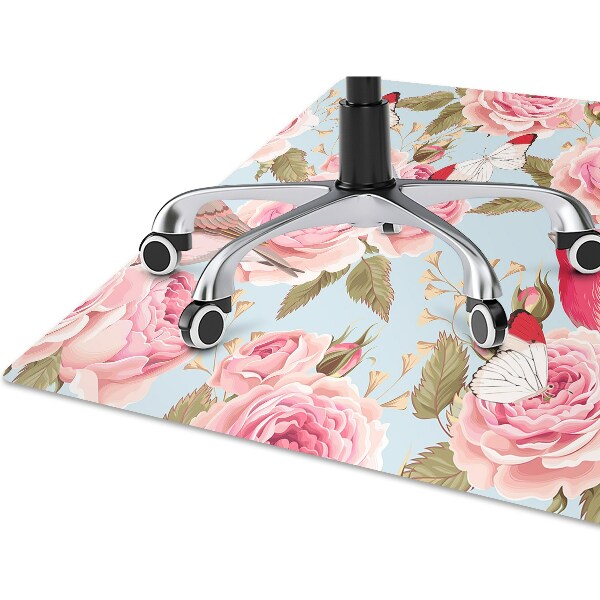 Alfombra para silla de escritorio Rosas inglesas