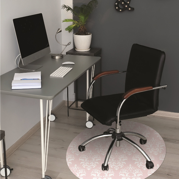 Alfombra para silla de escritorio Damasco rosa