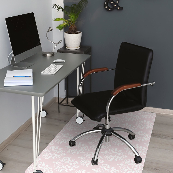 Alfombra para silla de escritorio Damasco rosa