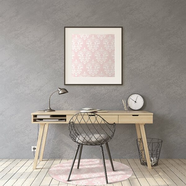 Alfombra para silla de escritorio Damasco rosa