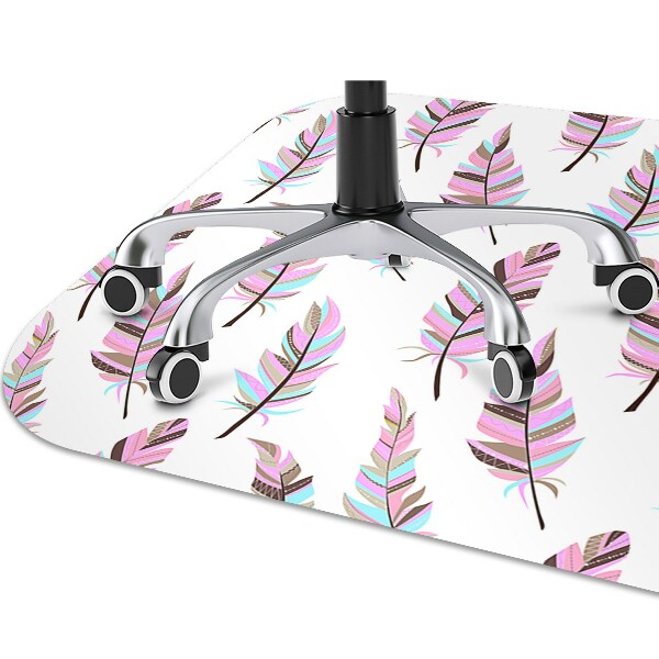 Alfombra silla ordenador Plumas rosas