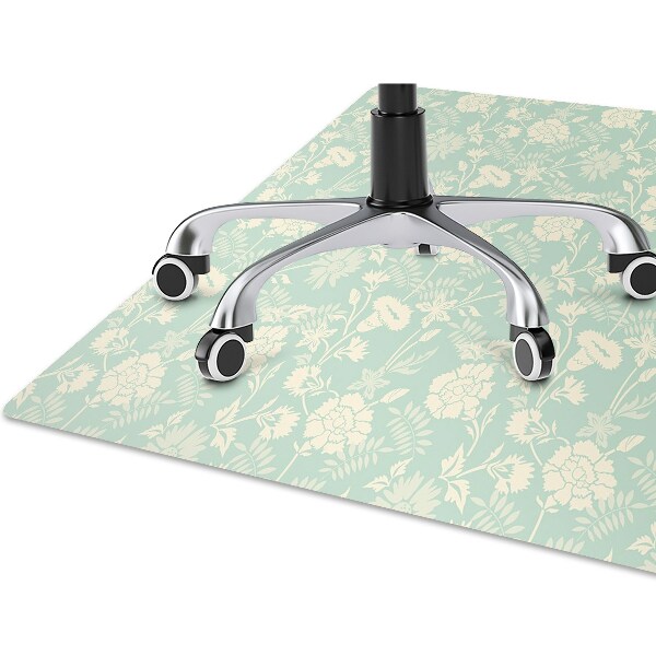 Alfombra para silla de escritorio Flores blancas
