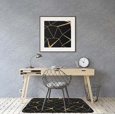 Alfombra para silla de escritorio Mosaico de oro y negro
