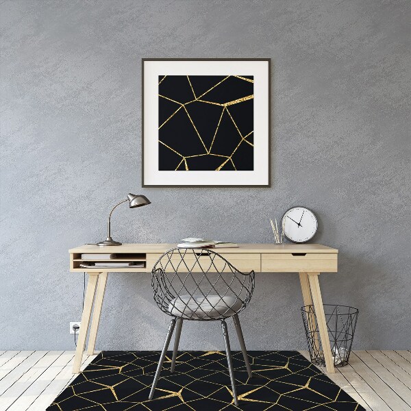 Alfombra para silla de escritorio Mosaico de oro y negro