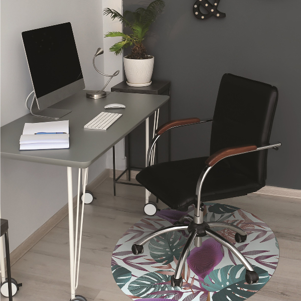 Alfombra silla ordenador Hojas tropicales