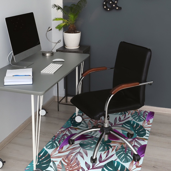 Alfombra silla ordenador Hojas tropicales