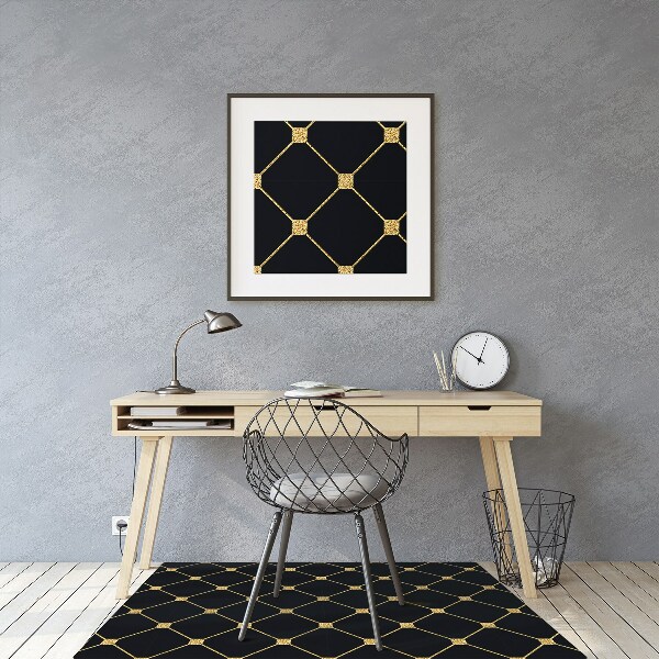Alfombra silla ordenador Diamantes dorados