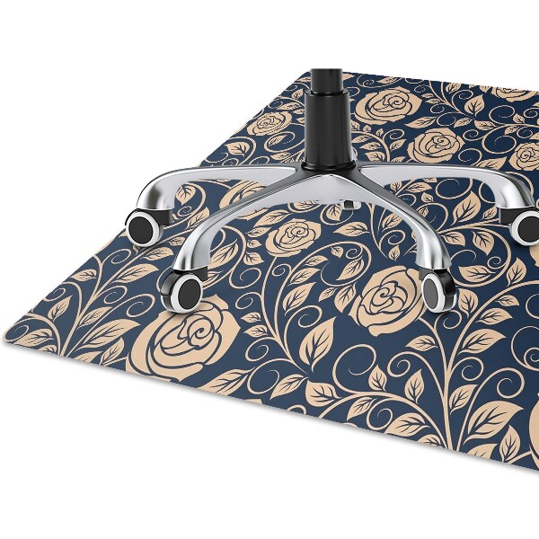 Alfombra silla ordenador Rosas doradas vintage