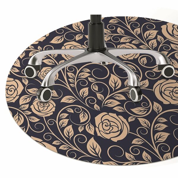 Alfombra silla ordenador Rosas doradas vintage