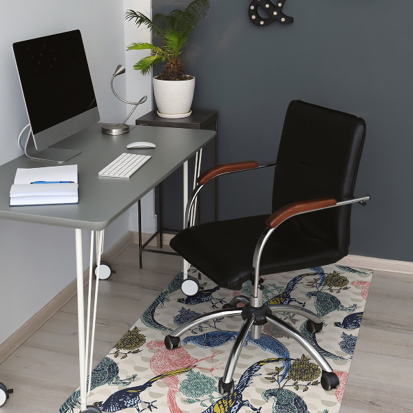 Alfombra para silla de escritorio Codornices pintados