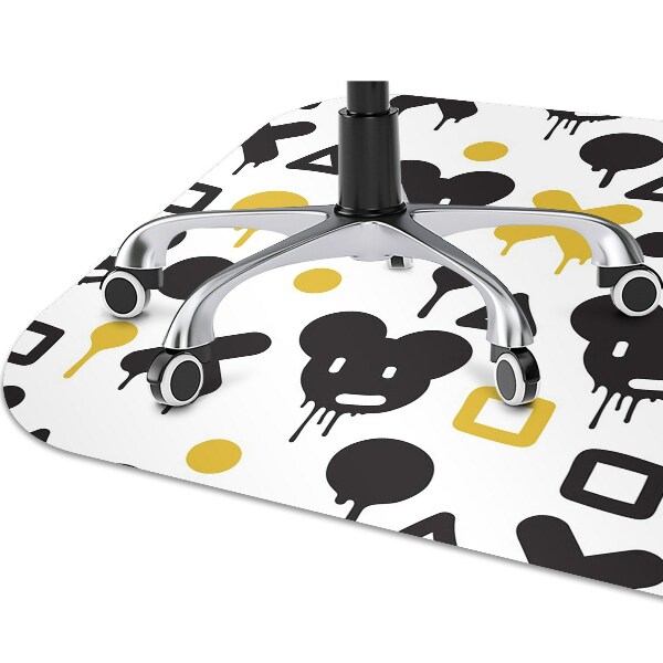 Alfombrilla para silla de escritorio Graffiti negro y amarillo