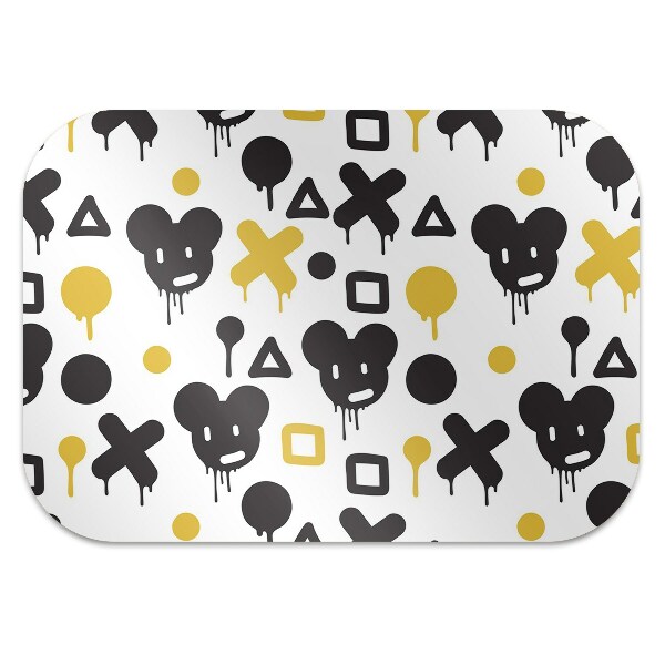 Alfombrilla para silla de escritorio Graffiti negro y amarillo