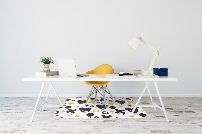 Alfombrilla para silla de escritorio Graffiti negro y amarillo
