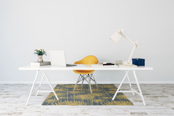 Alfombra para silla de escritorio Flores doradas
