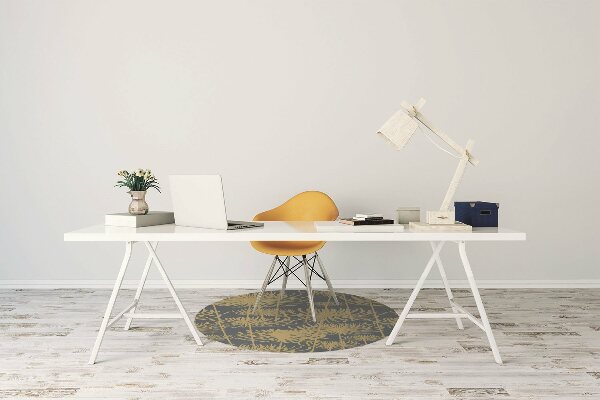 Alfombra para silla de escritorio Flores doradas