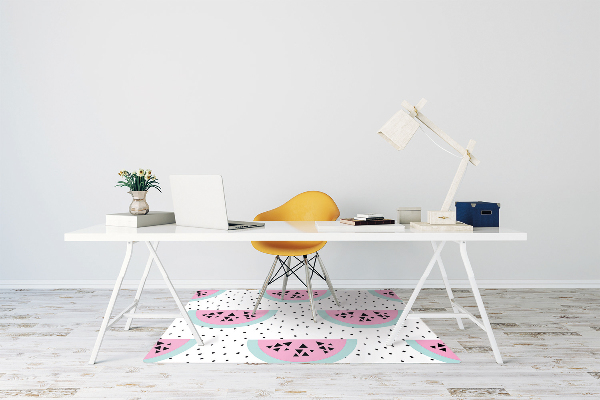 Alfombra silla ordenador Sandías y puntos