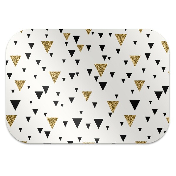 Alfombrilla para silla de escritorio Triángulos dorados y negros