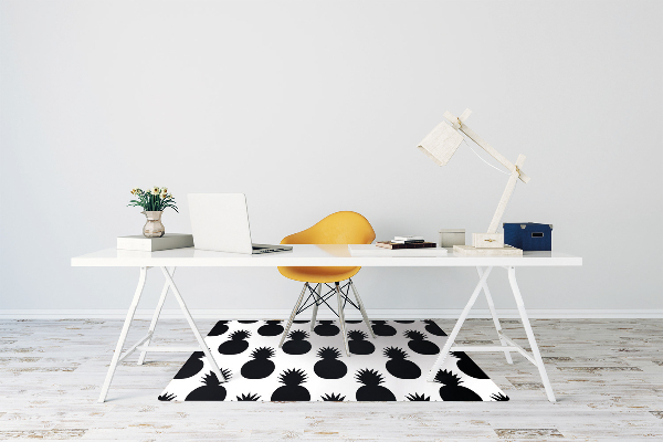 Alfombra silla ordenador Piñas negras