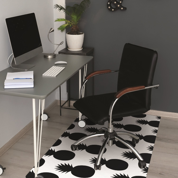 Alfombra silla ordenador Piñas negras