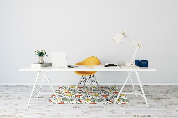 Alfombra silla ordenador Contornos de fruta