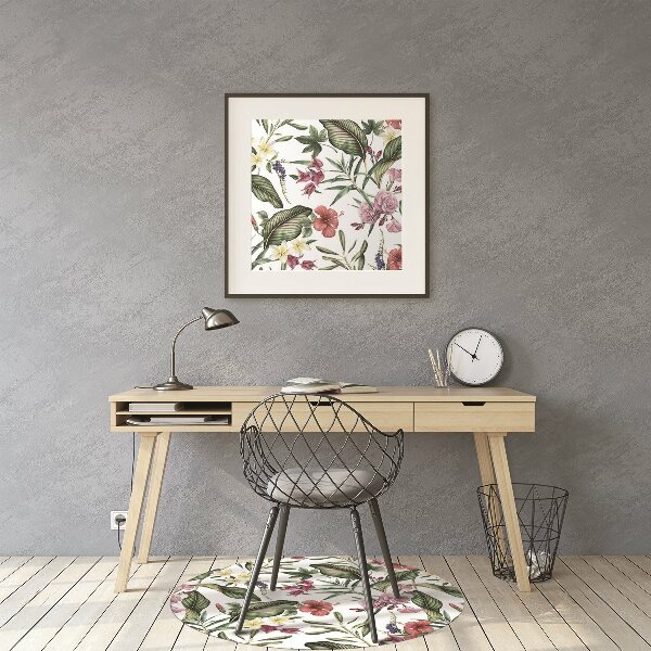 Alfombrilla para silla de escritorio Flores tropicales