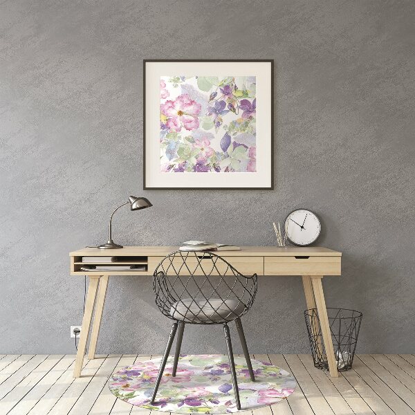 Alfombra silla escritorio Flores moradas