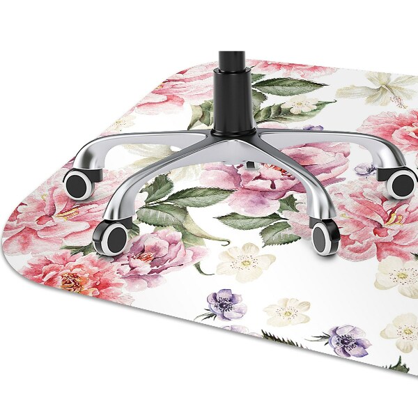 Alfombra para silla de escritorio Flores de arte