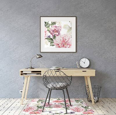 Alfombra para silla de escritorio Flores de arte